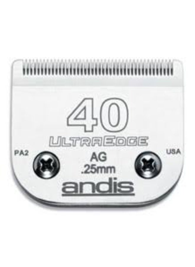 شفرة ماكينة الحلاقة ANDIS UltraEdge القابلة للفصل رقم 40،  قص دقيق للشعر 0.25 مم، فولاذ مقوى مدعم بالكربون من فارماسي - Image 1